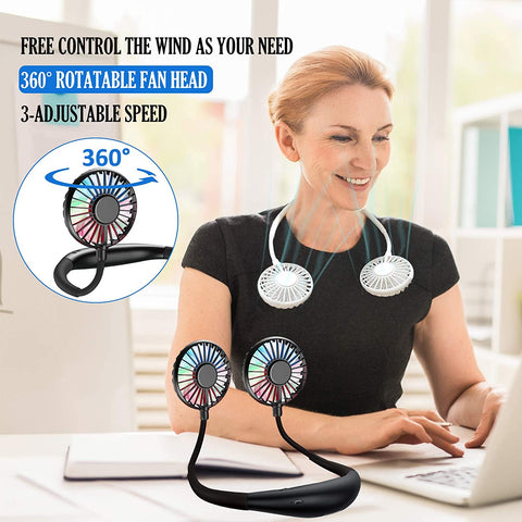 ZY-A1 Portable Sports Neck Hanging USB Rechargeable Wearable Necklace Electric Fan